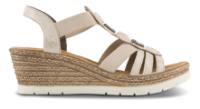 Rieker Damesandal med hæl Beige 619B2-60