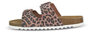 B&CO damesandal rosa med leopard-prikker