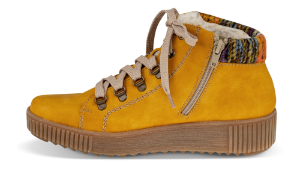 Rieker kort damestøvle gul M6411-68