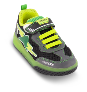 Geox barnesneaker sort/grønn/gul J029CB014BUC0802