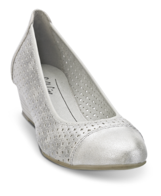 Jana damepump hvid/sølv. 8-8-22365-20