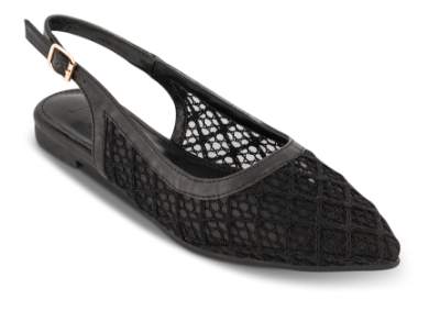 NOË Collection Slingback Mesh Ballerina Sort 2416101610