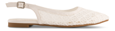 NOË Collection Slingback Mesh Ballerina Hvid 2416101690