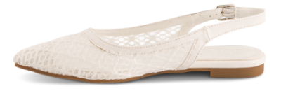 NOË Collection Slingback Mesh Ballerina Hvid 2416101690