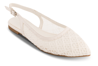 NOË Collection Slingback Mesh Ballerina Hvid 2416101690