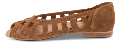 NOË Collection Peep-Toe Ballerina Brun 2416102430
