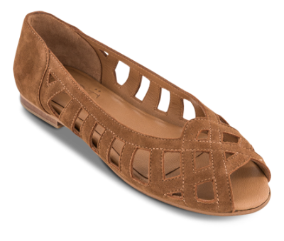 NOË Collection Peep-Toe Ballerina Brun 2416102430