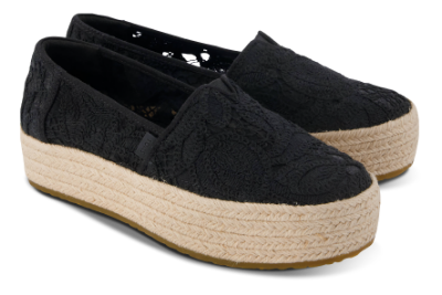 TOMS Valencia Rope Platå-Espadrillos Svart 10023046