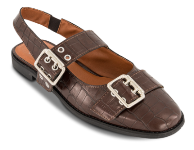 Cashott Slingback Mary Jane Ballerina Brun 61252515