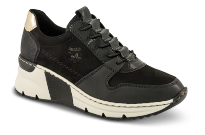 Rieker Damesko med snøre Sort N6351-00