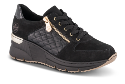 Rieker Damesko med snøre Svart N6314-00