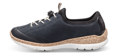 Rieker Damesko med snøre Blå N4263-14