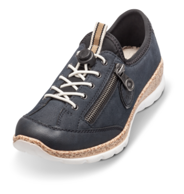 Rieker Damesko med snøre Blå N4263-14
