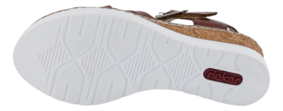 Rieker Damesandal med hæl Brun V3863-24
