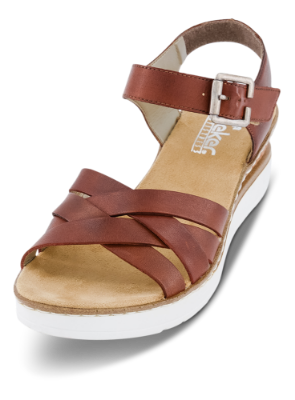 Rieker Damesandal med hæl Brun V3863-24