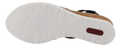 Rieker Damesandal med hæl Sort V38F9-00