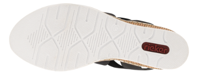 Rieker Damesandal med hæl Sort V38G8-00