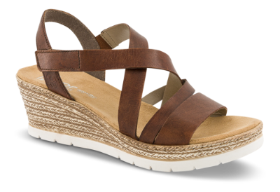 Rieker Damesandal med hæl Brun 61937-24