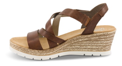 Rieker Damesandal med hæl Brun 61937-24