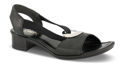 Rieker Damesandal med hæl Sort 62662-01