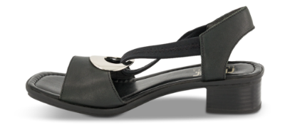 Rieker Damesandal med hæl Sort 62662-01