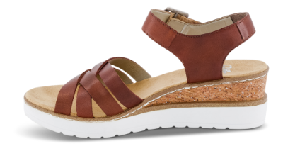 Rieker Damesandal med hæl Brun V3863-24