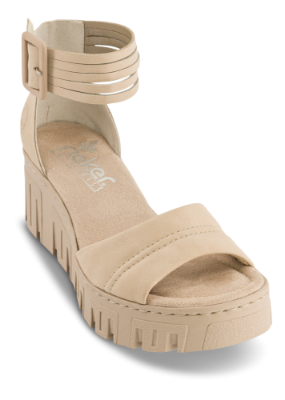 Rieker Damesandal med hæl Beige 68093-60