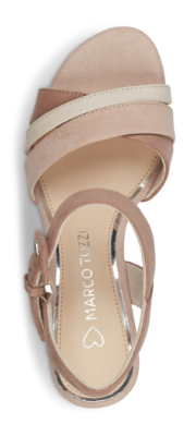 Marco Tozzi Damesandal med hæl Beige 2-28323-42