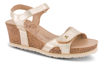 Panama Jack Damesandal med hæl Gull Julia Shine B3