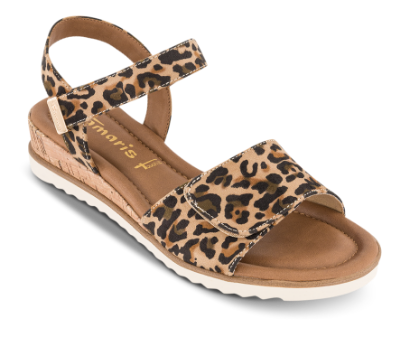Tamaris Damesandal med hæl Leopard 1-28118-44