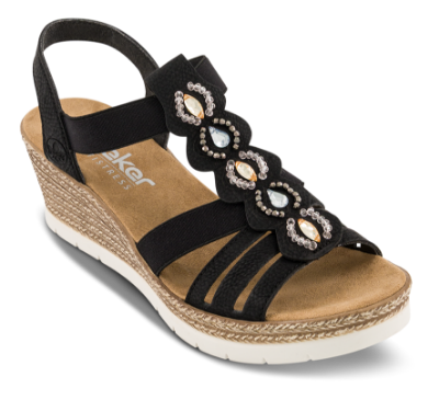 Rieker Sandal Svart 619B2-00