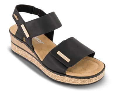 Rieker Platå-Sandal Svart 63781-00