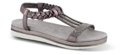 B&CO damesandal grå metallic