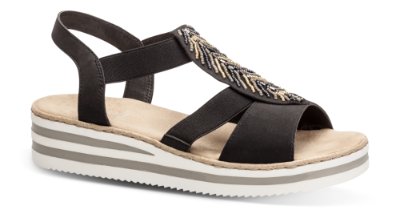 Rieker damesandal sort V02C1-00