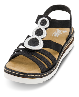 Rieker Damesandal Sort 679L4-00