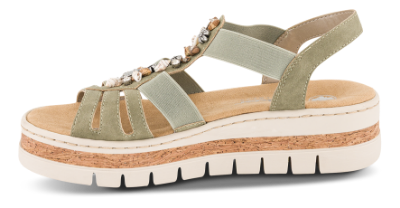 Rieker Platå-Sandal Grønn V4949-52