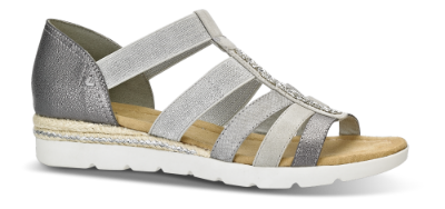 B&CO damesandal sølv