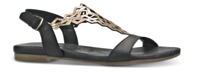 Tamaris damesandal sort/metal 1-1-28126