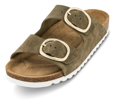 B&CO damesandal slip-in kaki 4411100342
