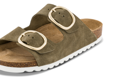 B&CO damesandal slip-in kaki 4411100342