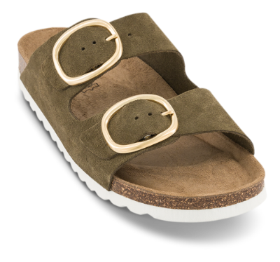 B&CO damesandal slip-in kaki 4411100342