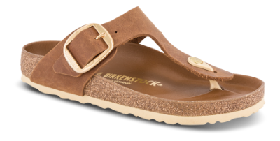 Birkenstock Gizeh Big Buckle med Regular Original fodseng Cognac