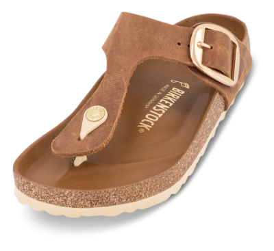 Birkenstock Gizeh Big Buckle med Regular Original fodseng Cognac