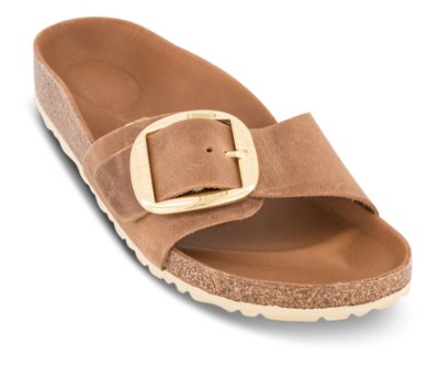 Birkenstock Madrid Big Buckle med Narrow Original fodseng Cognac