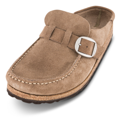 Birkenstock Buckley med Narrow Original fodseng Ruskind Taupe