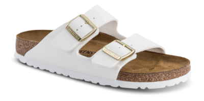 Birkenstock Arizona med Narrow Original fodseng Birko-Flor Hvid lak