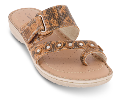 Nordic Softness damesandal brun snake