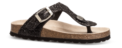 mia maja børnesandal sort glitter