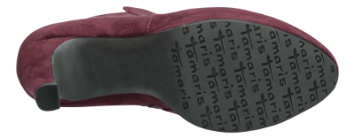 Tamaris kort damestøvlett burgunder 1-1-25316-23