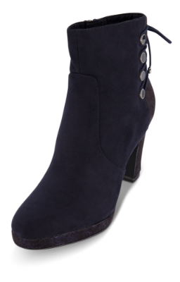 Tamaris kort damestøvlett navy metallic 1-1-25384-23